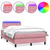vidaXL &Kappa;&rho;&epsilon;&beta;ά&tau;&iota; Boxspring &mu;&epsilon; &Sigma;&tau;&rho;ώ&mu;&alpha; & LED &rho;&omicron;&zeta; 120x220 cm &Beta;&epsilon;&lambda;&omicron;ύ&delta;&iota;&nu;&omicron;