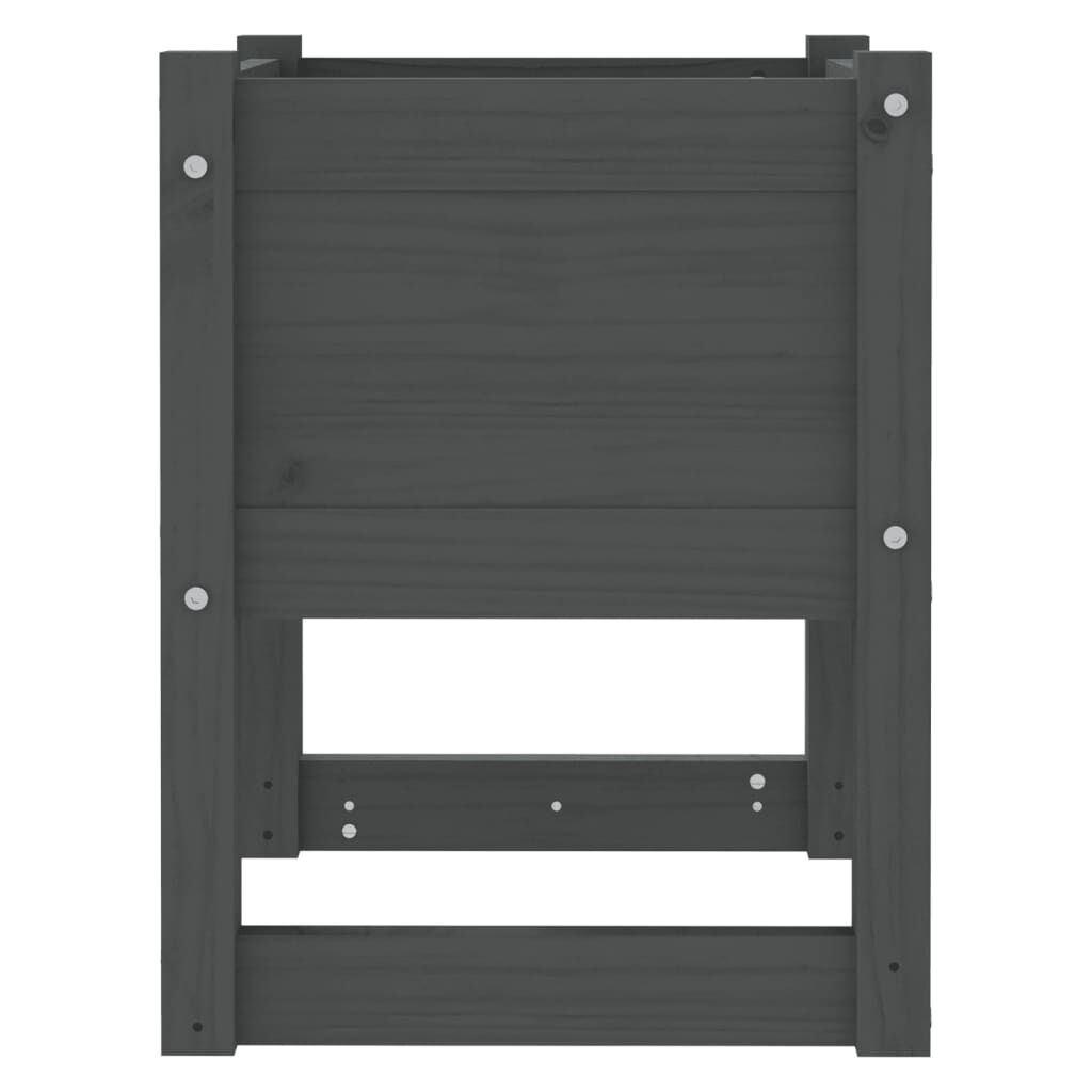 vidaXL Ζαρντινιέρες 2 τεμ. Γκρι 40x40x52,5 εκ. από Μασίφ Ξύλο Πεύκου