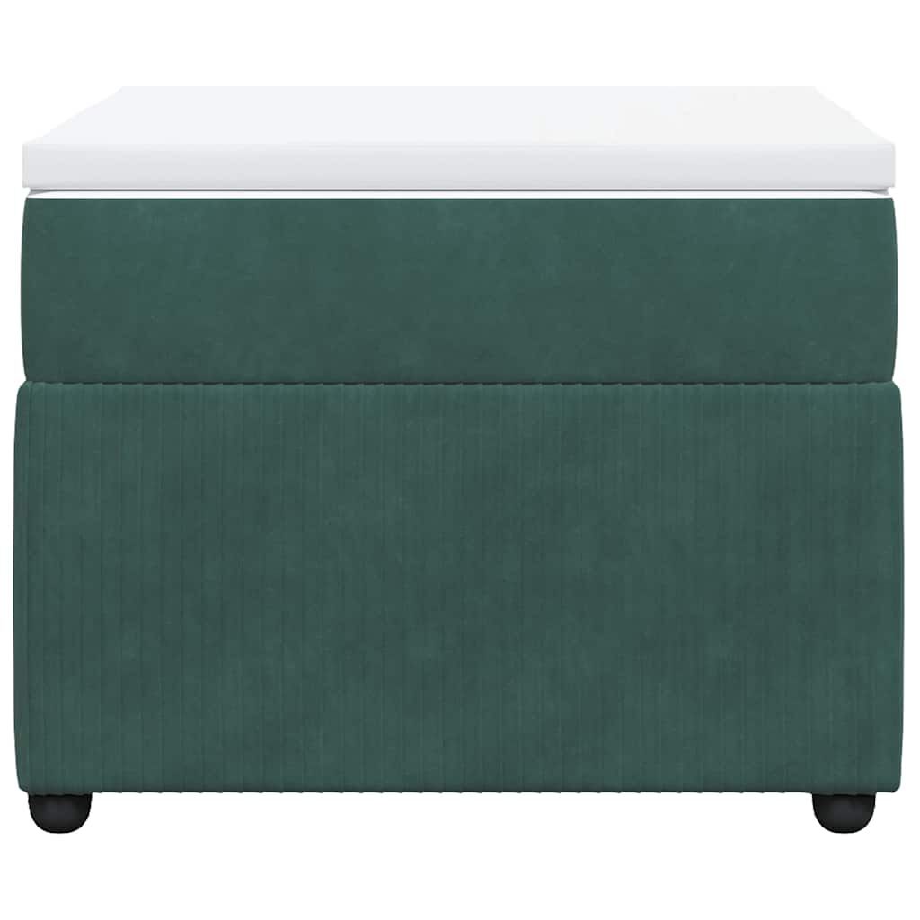 vidaXL Κρεβάτι Boxspring με Στρώμα Σκούρο Πράσινο 90x190 εκ. Βελούδινο