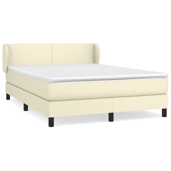 vidaXL &Kappa;&rho;&epsilon;&beta;ά&tau;&iota; Boxspring &mu;&epsilon; &Sigma;&tau;&rho;ώ&mu;&alpha; &Kappa;&rho;&epsilon;&mu; 140x200&epsilon;&kappa;. &alpha;&pi;ό &Sigma;&upsilon;&nu;&theta;&epsilon;&tau;&iota;&kappa;ό &Delta;έ&rho;&mu;&alpha;