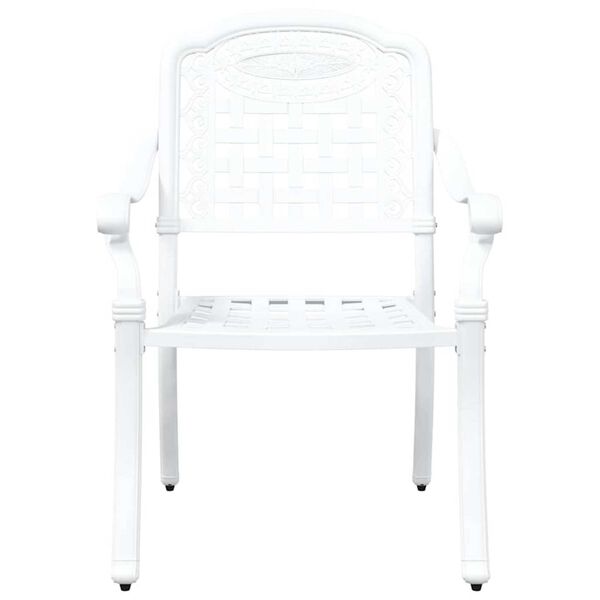 vidaXL Καρέκλα Κήπου 2 pcs Λευκό 55 x 56.5 x 91εκ Αλουμίνιο