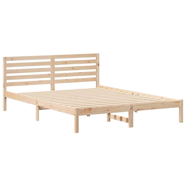 vidaXL Σκελετός Κρεβατιού Καφέ 160 x 220 cm Μασίφ ξύλο πεύκου