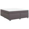 vidaXL Κρεβάτι Boxspring με Στρώμα Γκρι 180x200 εκ. Συνθετικό Δέρμα