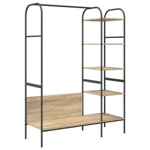 vidaXL Ράφι Ρούχων με ράφι Καφέ 120 x 44 x 160 εκ Επεξεργασμένο ξύλο