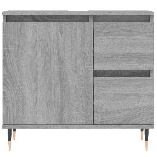 vidaXL Ντουλάπι Μπάνιου Γκρι Sonoma 65x33x60 εκ. Επεξεργασμένο Ξύλο