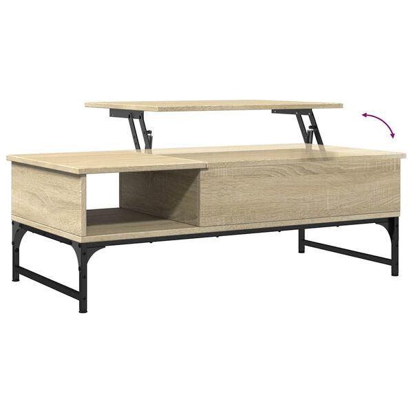 vidaXL Τραπεζάκι Σαλονιού Sonoma Δρυς 100x50x35εκ Επεξ. Ξύλο + Μέταλλο