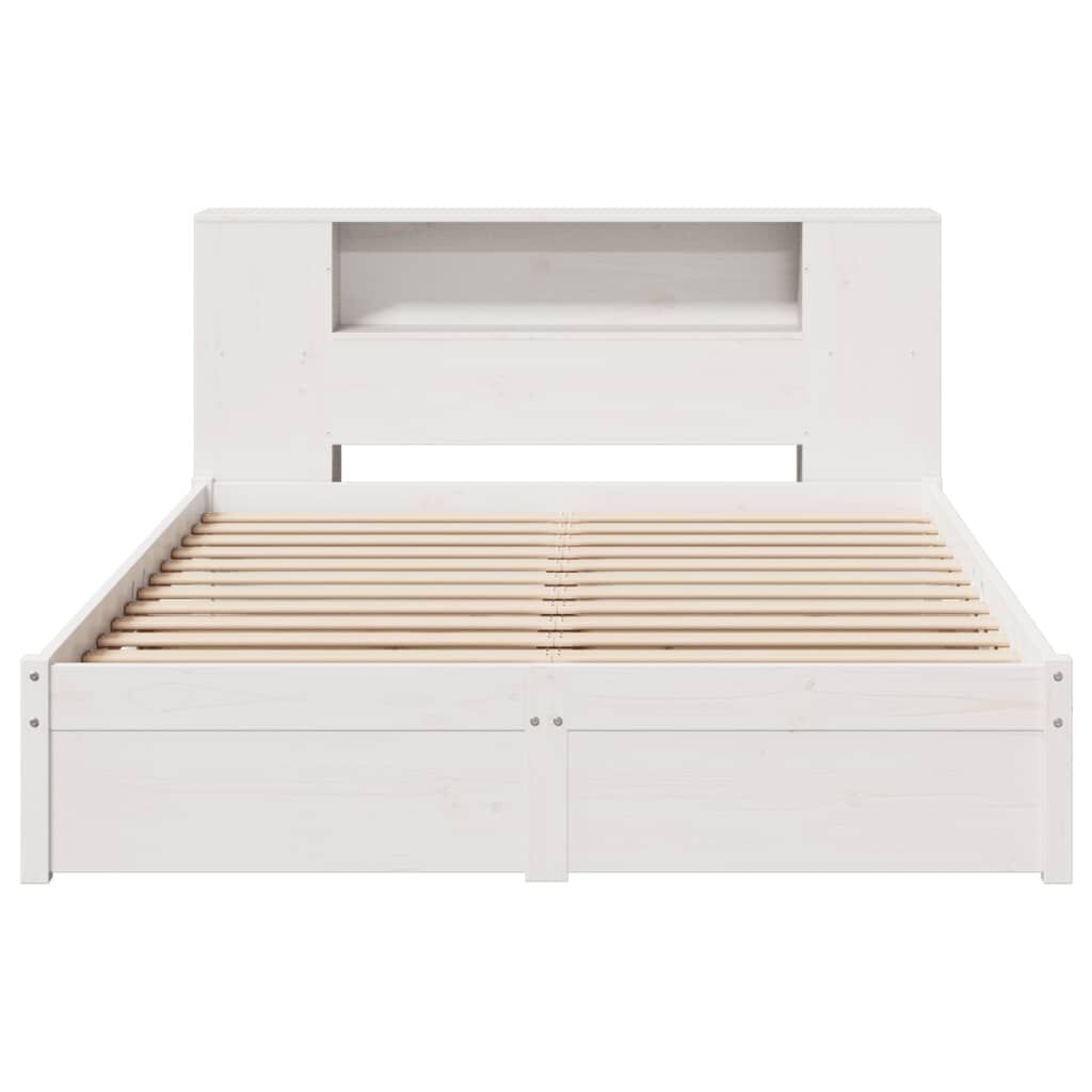 vidaXL Κρεβάτι Βιβλιοθήκη Χωρίς Στρώμα 120x190 εκ Μασίφ Ξύλο Πεύκου