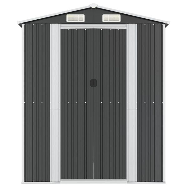 vidaXL Αποθήκη Κήπου Ανθρακί 192x523x223 εκ. Γαλβανισμένο Ατσάλι