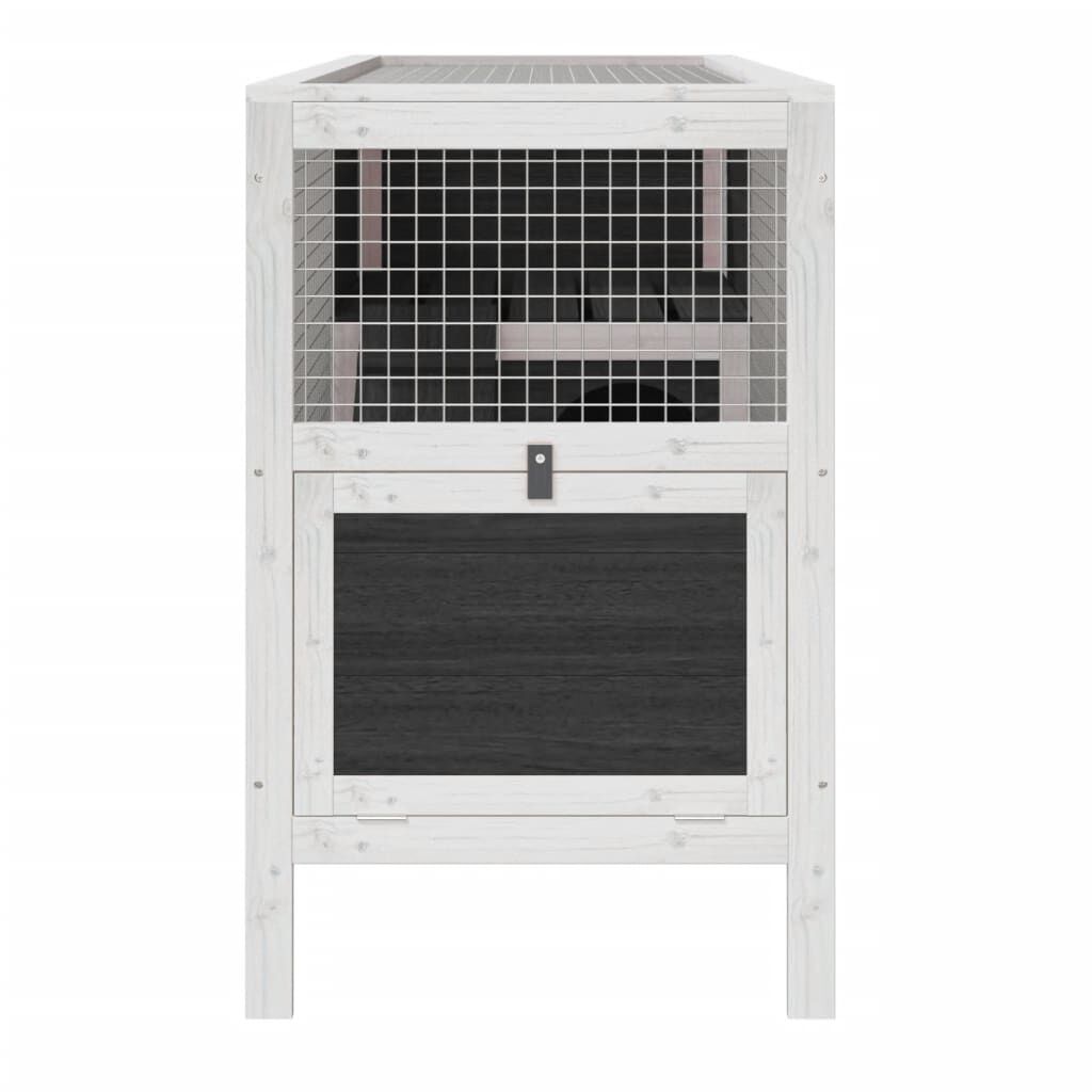vidaXL Κλουβί Κουνελιών Γκρι 103 x 44 x 69,5 εκ. Μασίφ Ξύλο Πεύκου