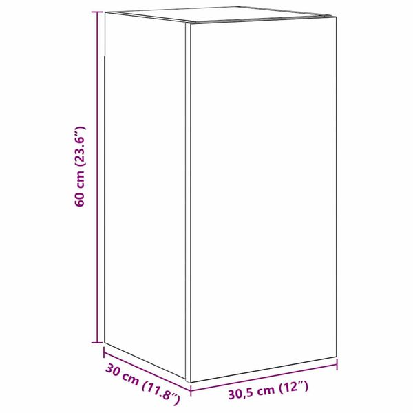 vidaXL Τηλεοπτική Κάβα Τοίχου 4 pcs Μαύρη Δρυς Επεξεργασμένο ξύλο