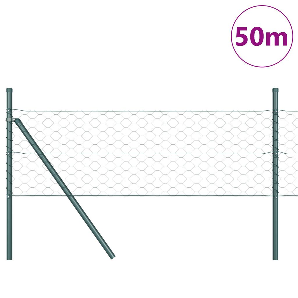 vidaXL Περίφραξη Εξαέρωσης Πράσινη 0.5x50 m Χάλυβας
