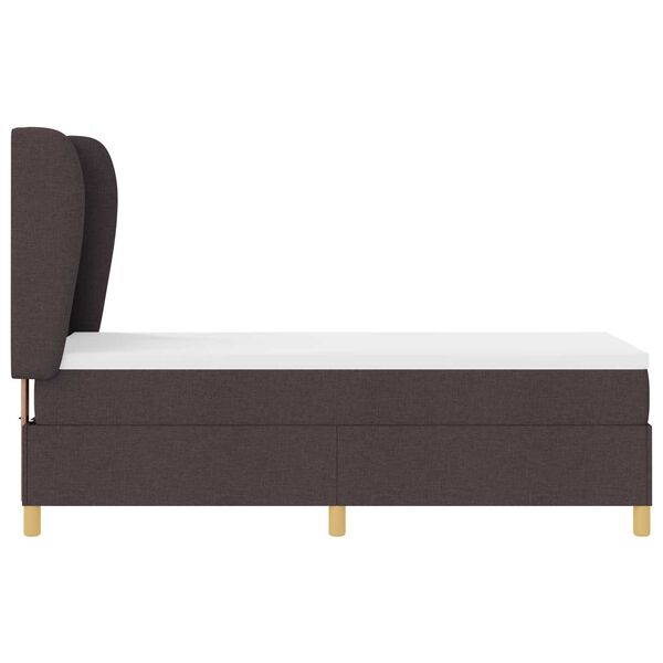 vidaXL Κρεβάτι Box Spring με Στρώμα Σκούρο Καφέ 80x200 εκ. Ύφασμα