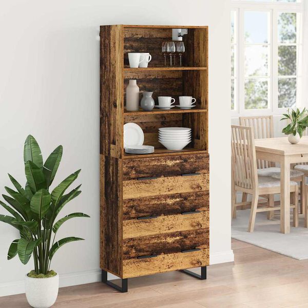 vidaXL Highboard &Pi;&alpha;&lambda;&iota;ό &xi;ύ&lambda;&omicron; 69,5 x 34 x 180 &epsilon;&kappa;. &Epsilon;&pi;&epsilon;&xi;&epsilon;&rho;&gamma;&alpha;&sigma;&mu;έ&nu;&omicron; &xi;ύ&lambda;&omicron;