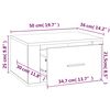 vidaXL Κομοδίνο Επιτοίχιο Γυαλιστερό Λευκό 50 x 36 x 25 εκ.