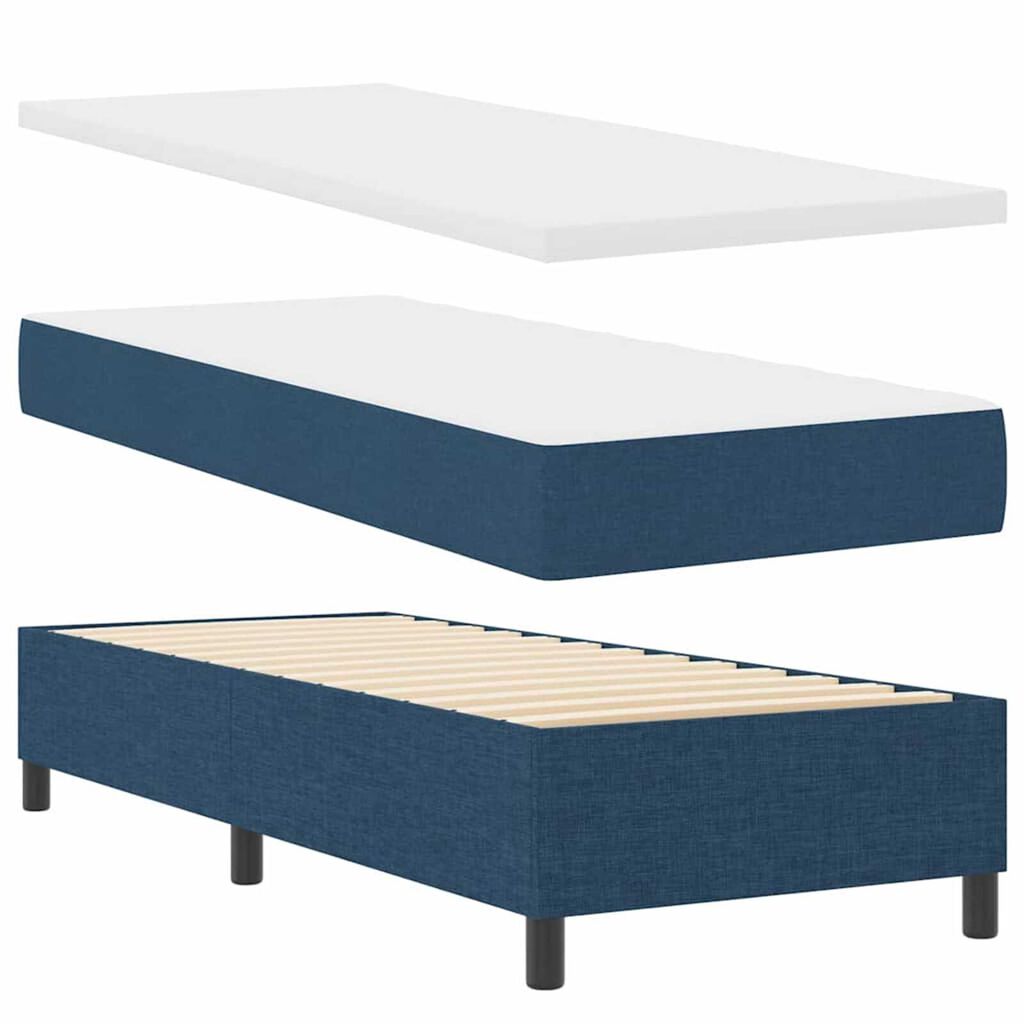 vidaXL Κρεβάτι με ελατήρια με στρώμα Μπλε 80 x 200 cm ύφασμα