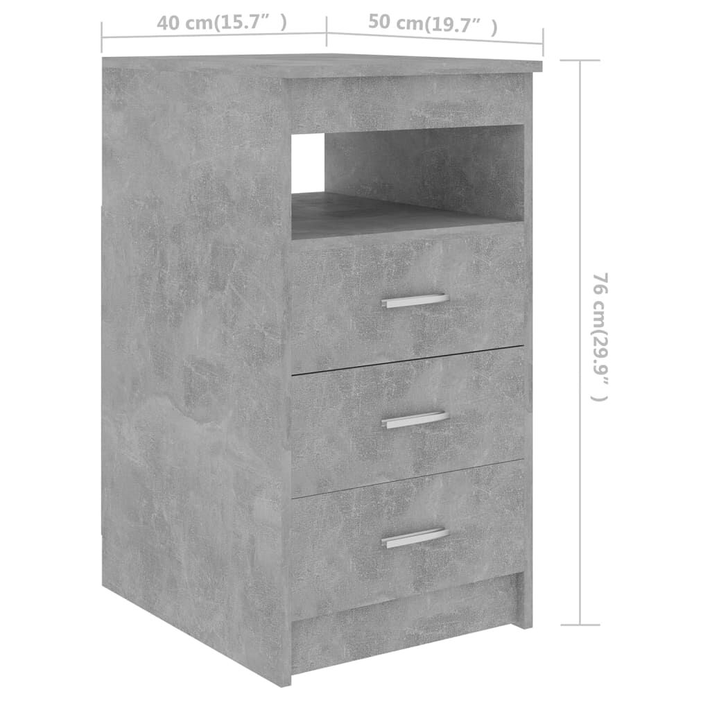 vidaXL Γραφείο Γκρι Σκυροδέματος 140 x 50 x 76 εκ. από Επεξ. Ξύλο