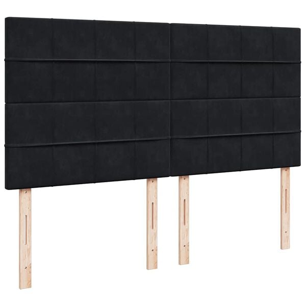 vidaXL Κρεβάτι Boxspring με Στρώμα Μαύρο 180x200 εκ. Βελούδινο