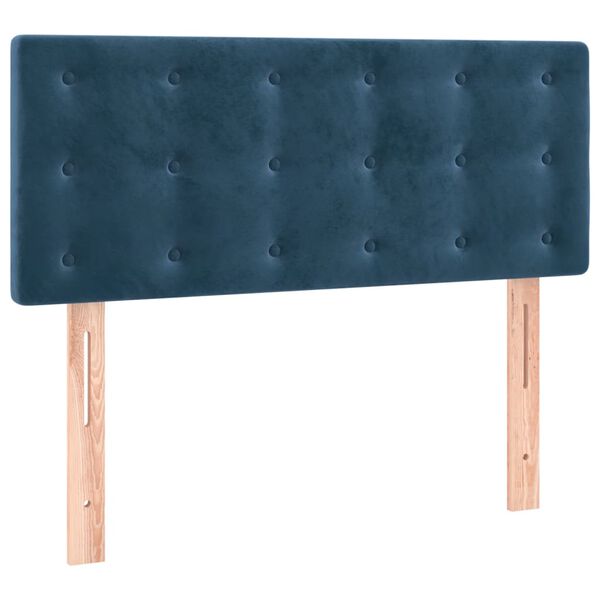 vidaXL Κρεβάτι Boxspring με Στρώμα Σκούρο Μπλε 90x190 εκ. Βελούδινο