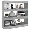 vidaXL Βιβλιοθήκη/Διαχωριστικό Χώρου Γκρι Sonoma 100 x 30 x 103 εκ.
