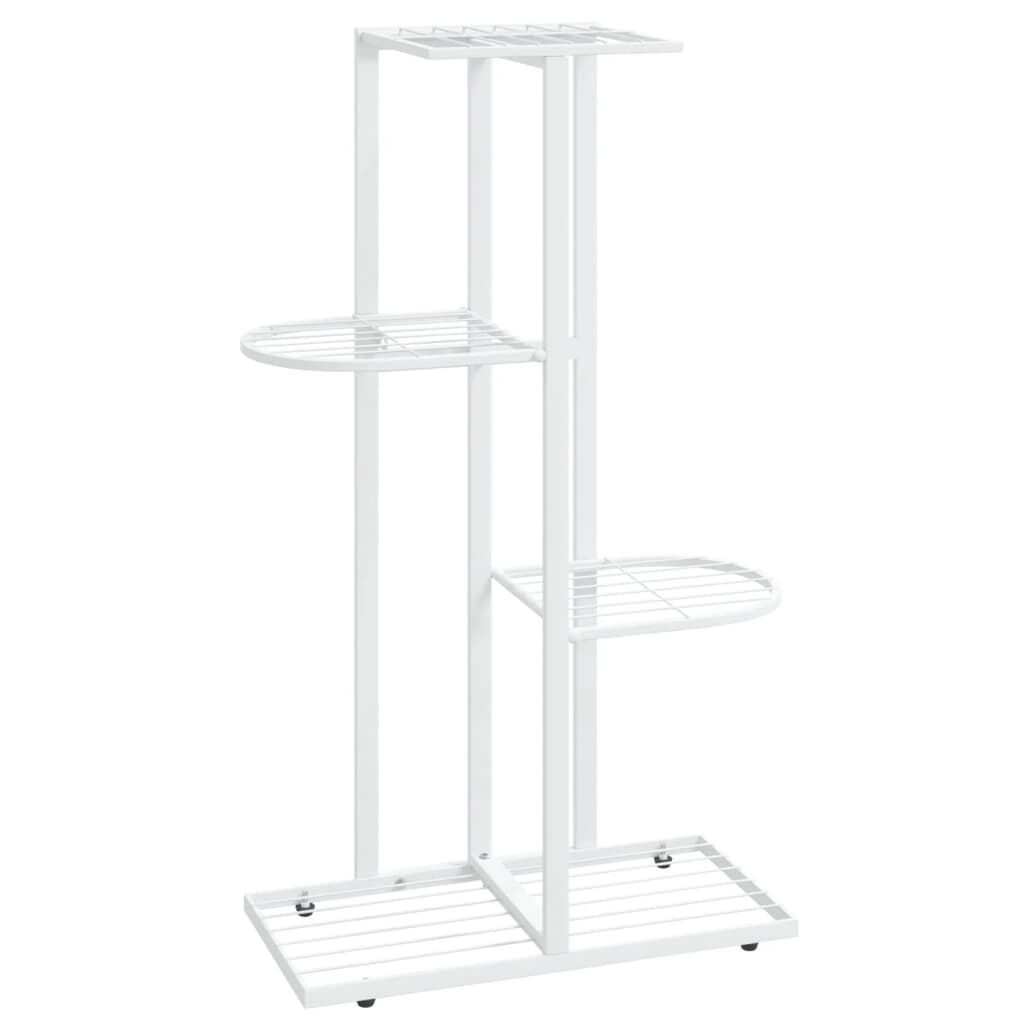 vidaXL Ανθοστήλη 4 Επιπέδων Λευκή 43 x 22 x 76 εκ. Μεταλλική