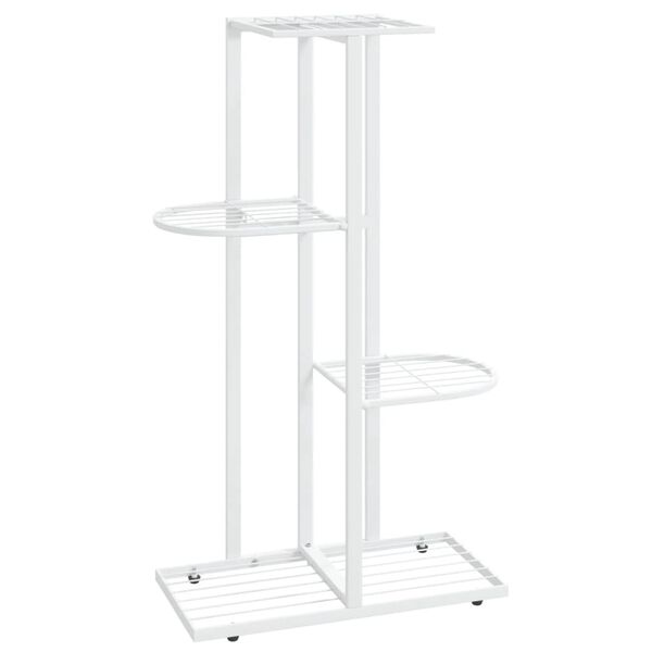vidaXL Ανθοστήλη 4 Επιπέδων Λευκή 43 x 22 x 76 εκ. Μεταλλική
