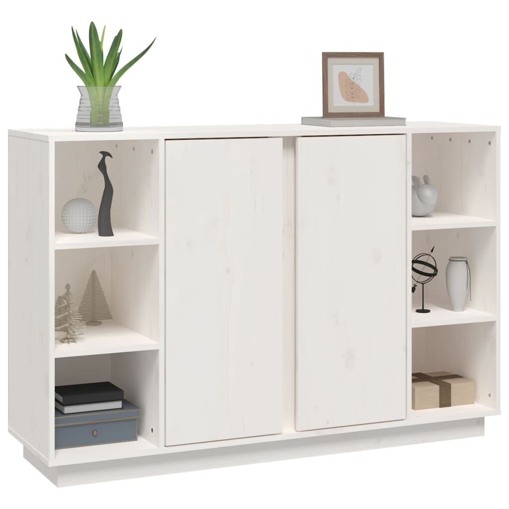 vidaXL Ντουλάπι Λευκό 120 x 35 x 80 εκ. από Μασίφ Ξύλο Πεύκου
