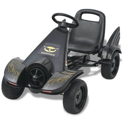 vidaXL Go Kart με Πετάλια με Ρυθμιζόμενο Κάθισμα Μαύρο