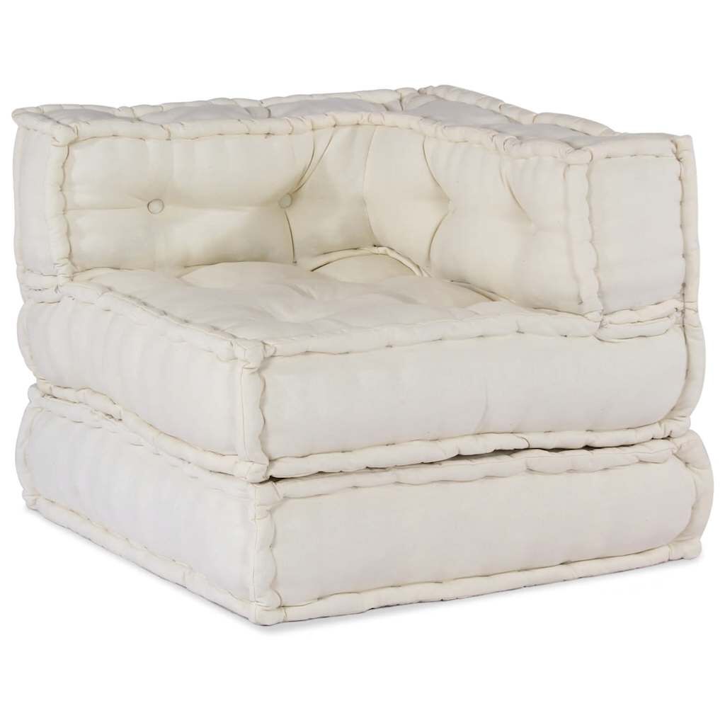 vidaXL Modular Pouffe Cream 70x70x54 ύφασμα
