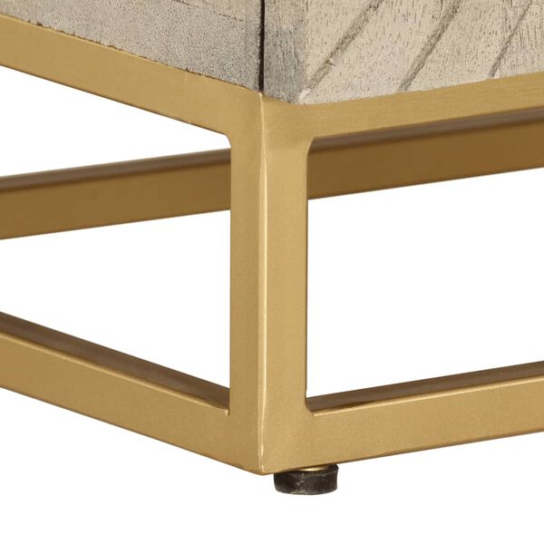 vidaXL Κομοδίνο 40 x 30 x 50 εκ. από Μασίφ Ξύλο Μάνγκο και Σίδηρο