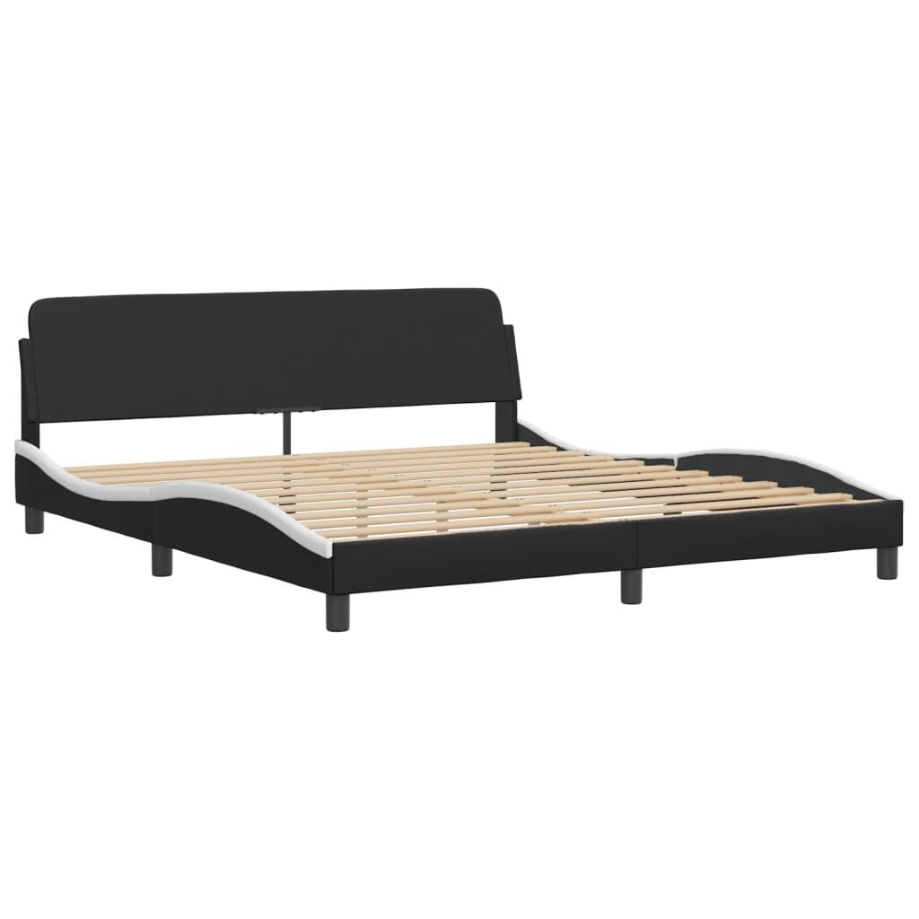 vidaXL Κρεβάτι με Στρώμα Μαύρο/Λευκό 180x200 εκ. από Συνθετικό δέρμα