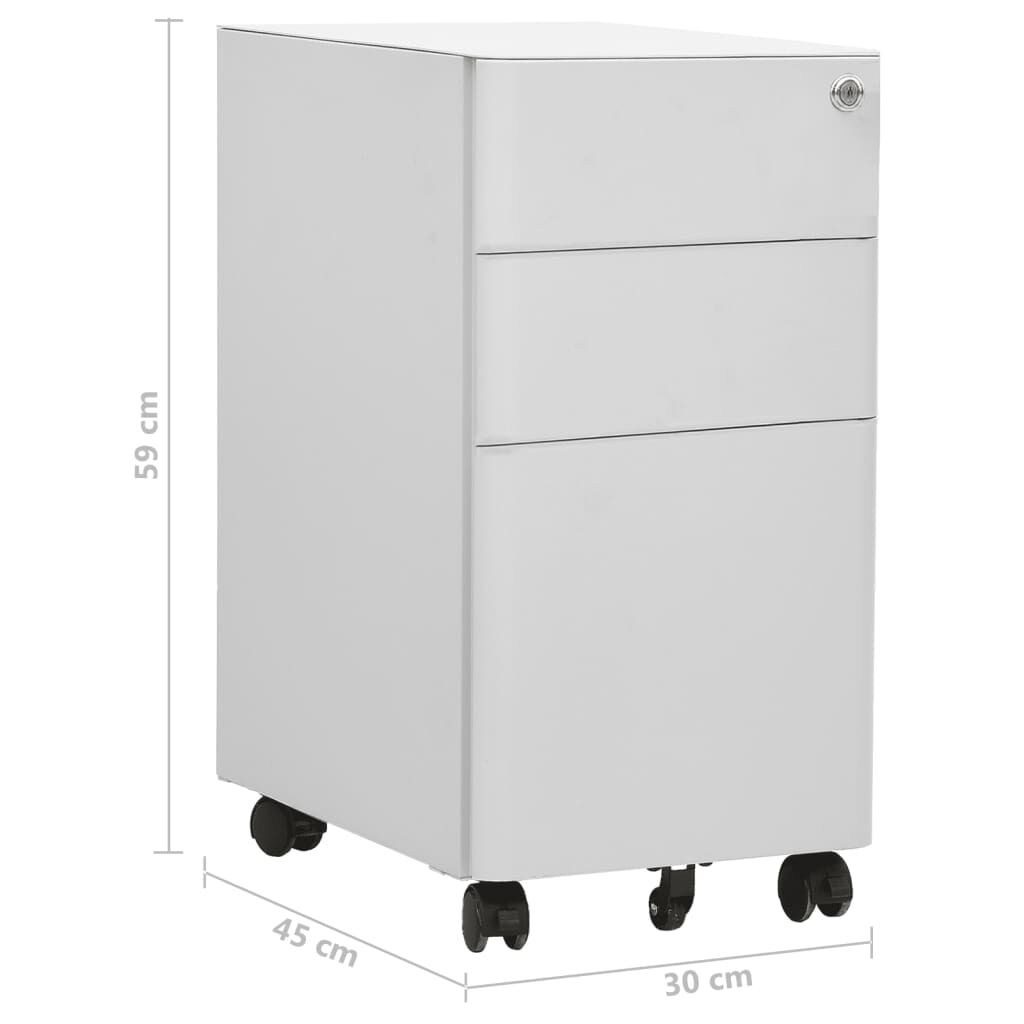 vidaXL Αρχειοθήκη Φορητή Ανοιχτή Γκρι 30 x 45 x 59 εκ. Ατσάλινη