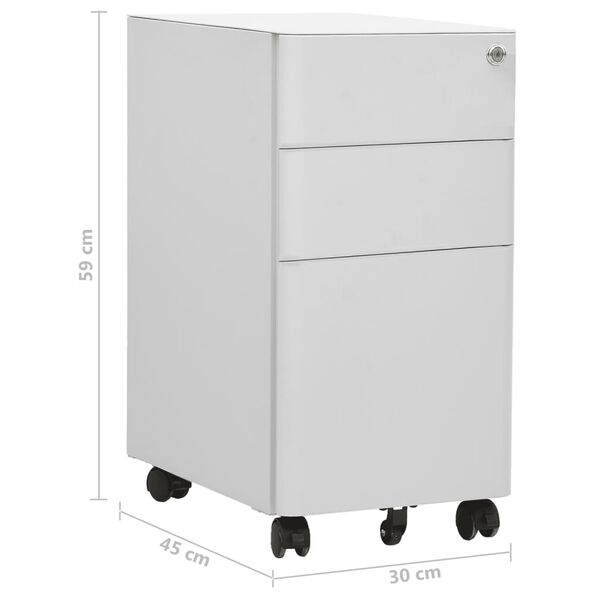 vidaXL Αρχειοθήκη Φορητή Ανοιχτή Γκρι 30 x 45 x 59 εκ. Ατσάλινη