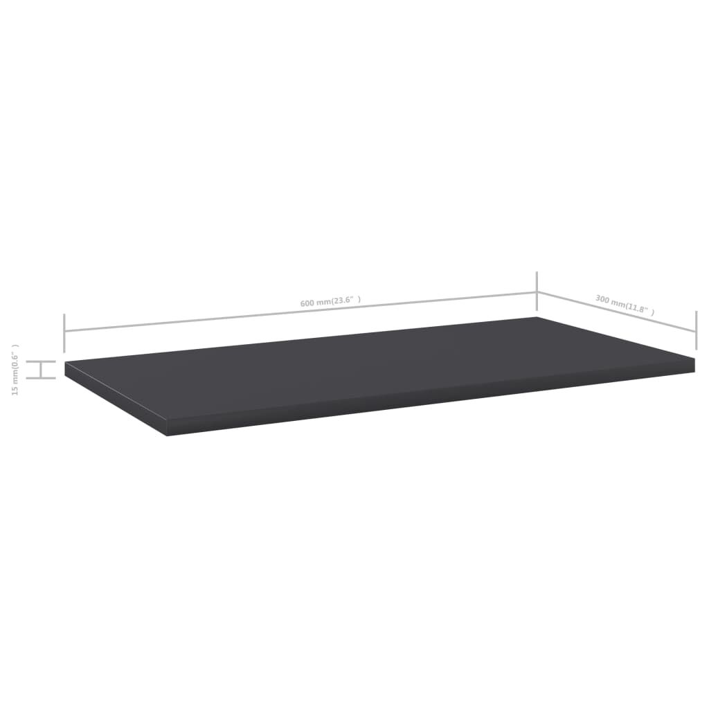 vidaXL Ράφια Βιβλιοθήκης 4 τεμ. Γκρι 60x30x1,5 εκ. από Μοριοσανίδα