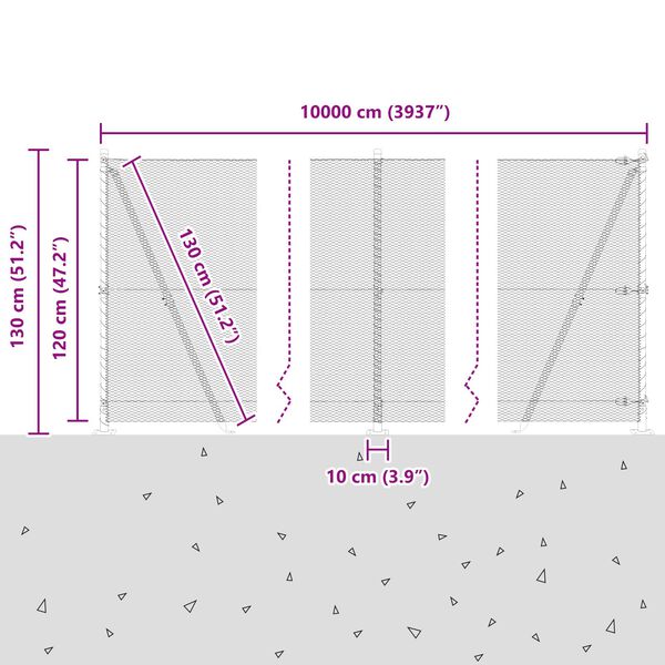 Φράχτης Hexagon vidaXL Πράσινος 1,2x100 μ Χάλυβας