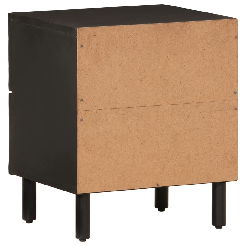 vidaXL Κομοδίνο Μαύρο 40 x 33 x 46 εκ. από Μασίφ Ξύλο Μάνγκο