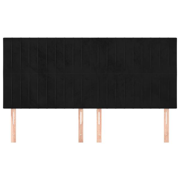 vidaXL Κεφαλάρια Κρεβατιού 4 τεμ. Μαύρο 90x5x78/88 εκ. Βελούδινο