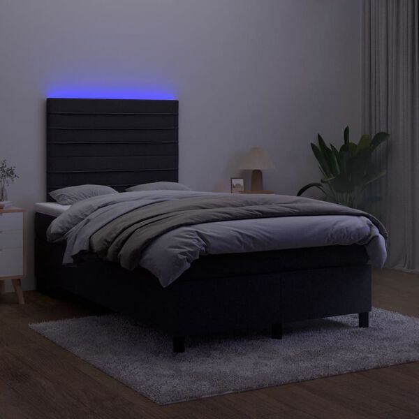 vidaXL &Kappa;&rho;&epsilon;&beta;ά&tau;&iota; Boxspring &mu;&epsilon; &Sigma;&tau;&rho;ώ&mu;&alpha; & LED &Mu;&alpha;ύ&rho;&omicron; 120x190 &epsilon;&kappa;. &Beta;&epsilon;&lambda;&omicron;ύ&delta;&iota;&nu;&omicron;