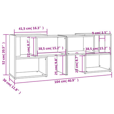 vidaXL Έπιπλο Τηλεόρασης Γκρι 104 x 30 x 52 εκ. από Μοριοσανίδα