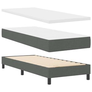 vidaXL Κρεβάτι box spring με στρώμα με στρώμα Σκούρο γκρι 80 x 200 cm