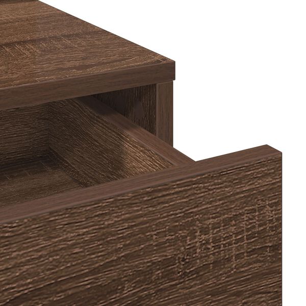 vidaXL Τραπέζι Μακιγιάζ με Συρτάρια Καφέ Δρυς 79x41x140 εκ.