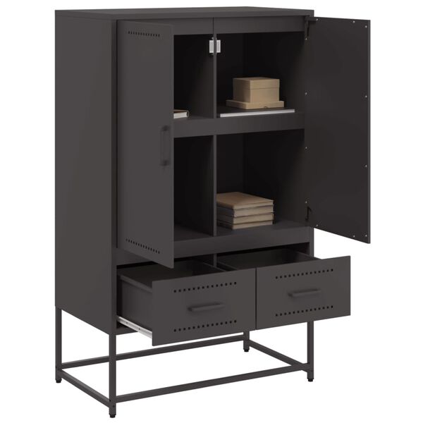 vidaXL Ντουλάπι Μαύρο 68x39x111,5 εκ. από Χάλυβα