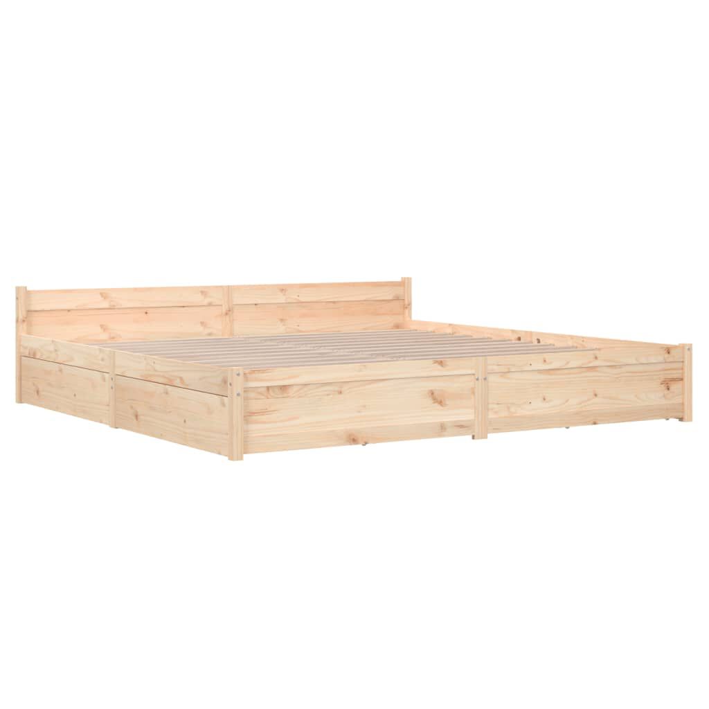 vidaXL Πλαίσιο Κρεβατιού Συρτάρια 180 x 200 εκ Super King Size