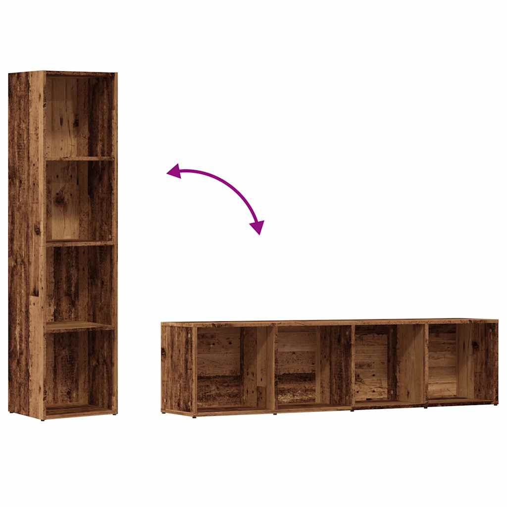 ντουλάπι βιβλίων vidaXL Παλιό ξύλο 36x30x143 cm Κατασκευασμένο ξύλο