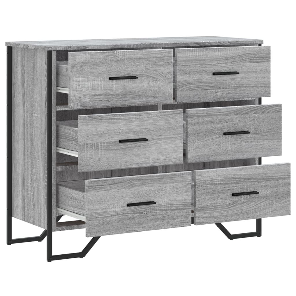 vidaXL Συρταριέρα Γκρι Sonoma 91x35,5x74,5 εκ. από Επεξεργ. Ξύλο