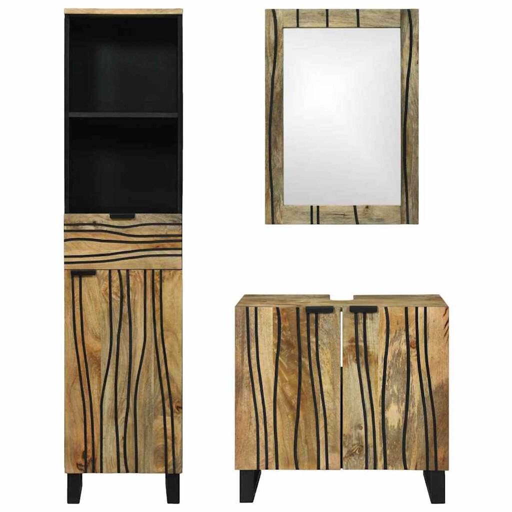 vidaXL Σετ Επίπλων Μπάνιου με συρτάρι 3 pcs Καφέ 38 x 33 x 160 εκ.