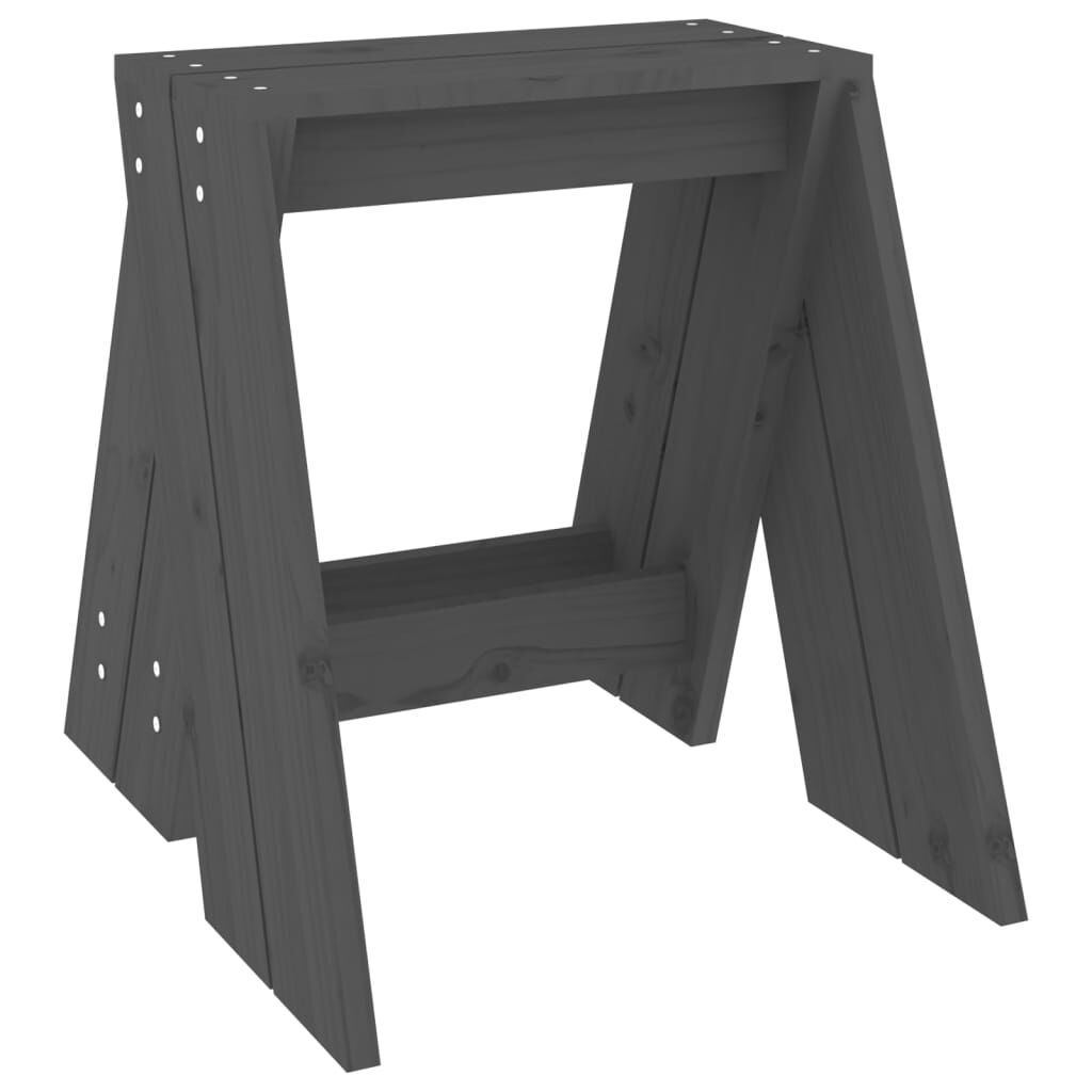 vidaXL Σκαμπό 2 Τεμ. Γκρι 40x40x45 εκ. από Μασίφ Ξύλο Πεύκου