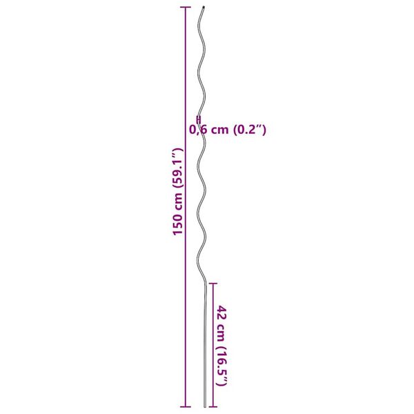 vidaXL Σπειροειδή στηρίγματα φυτών 5 pcs Ασημί 150 cm