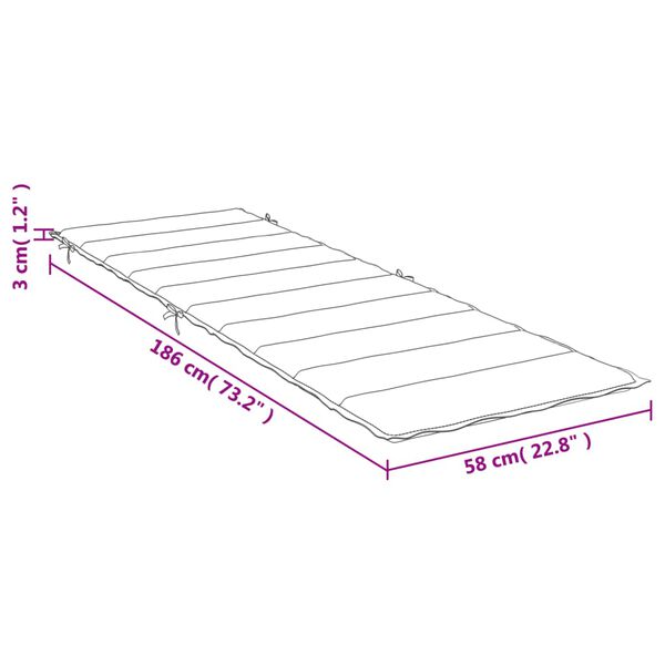 vidaXL Μαξιλάρι Ξαπλώστρας Αν. Πράσινο 186x58x4 εκ. από Ύφασμα Oxford