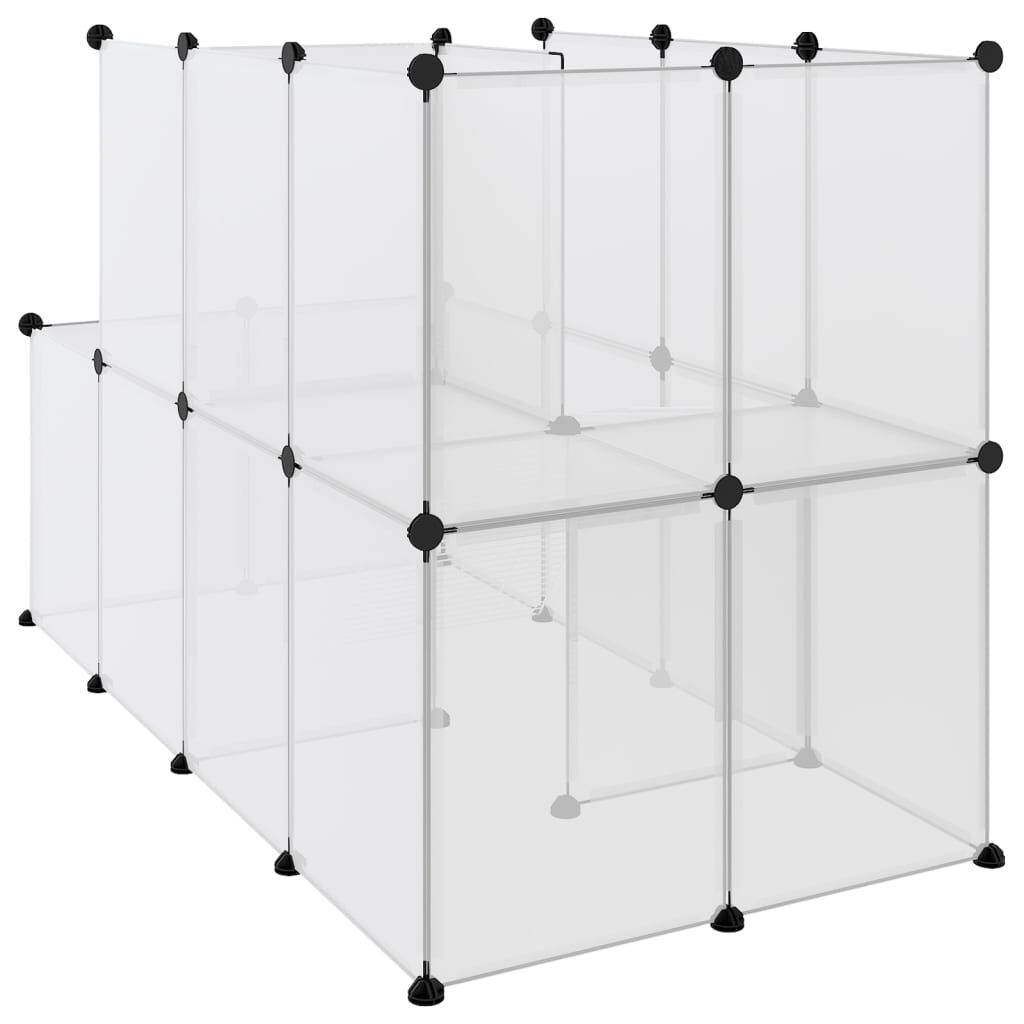 vidaXL Κλουβί Μικρών Ζώων Διαφανές 142x74x93 εκ. Πολυπροπυλένιο&Ατσάλι
