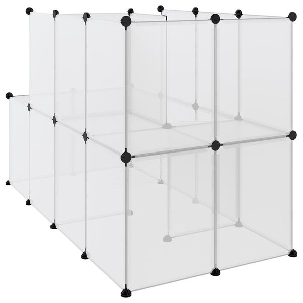 vidaXL Κλουβί Μικρών Ζώων Διαφανές 142x74x93 εκ. Πολυπροπυλένιο&Ατσάλι